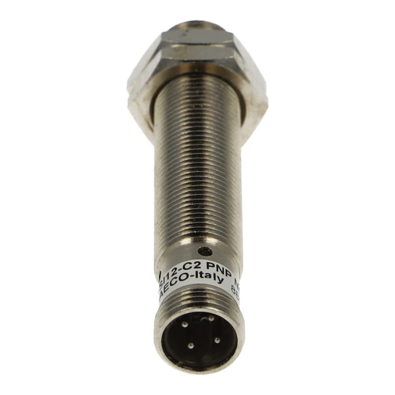 SI12-C2 PNP NO H | I12000062 | AECO INDUCTIVE Sensor, M12, 2MM Range Flush, PNP NO, M12 Connector